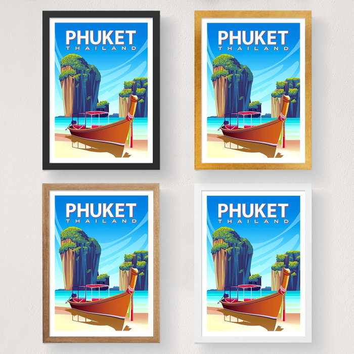 Wallity Póster Phuket - 2024 A4, 21 x 29.7 cm, Acabado Satinado Mate